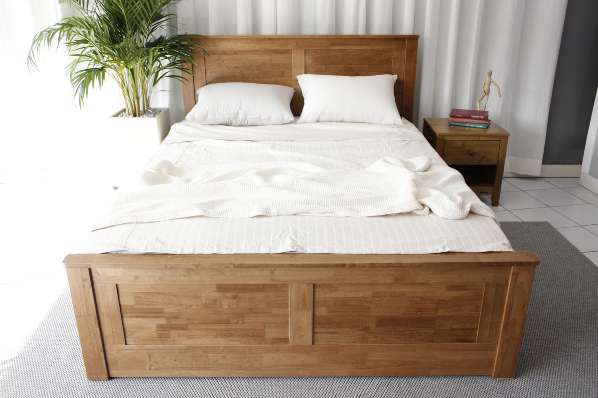 [나누다가구] 고무나무 알판 원목 침대